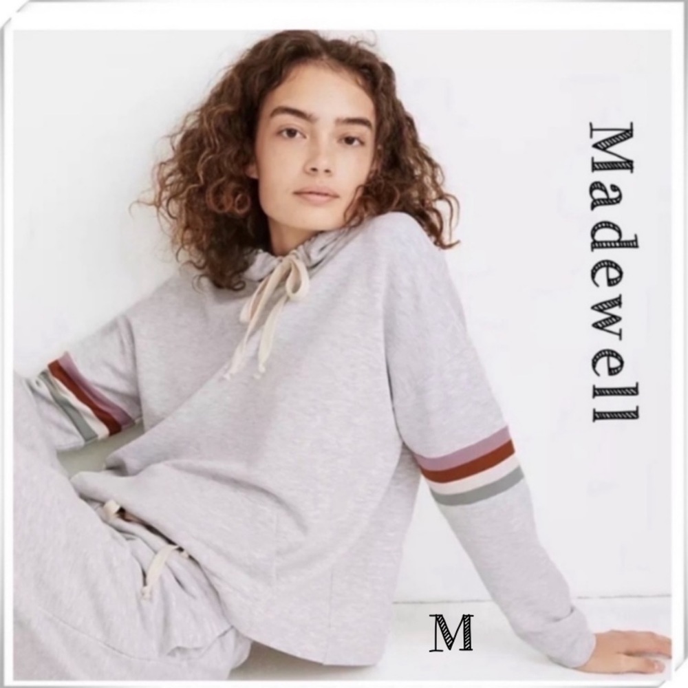 MADEWELL MWL Superbrushed Easygoing Lounge Hoodie Sweatshirt Gray Size M MC197